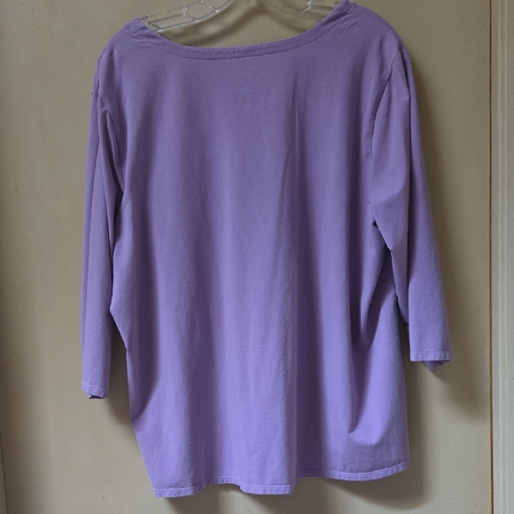 J. Jill Lavender 3/4 Sleeve Women's Top - Picture 4 of 6